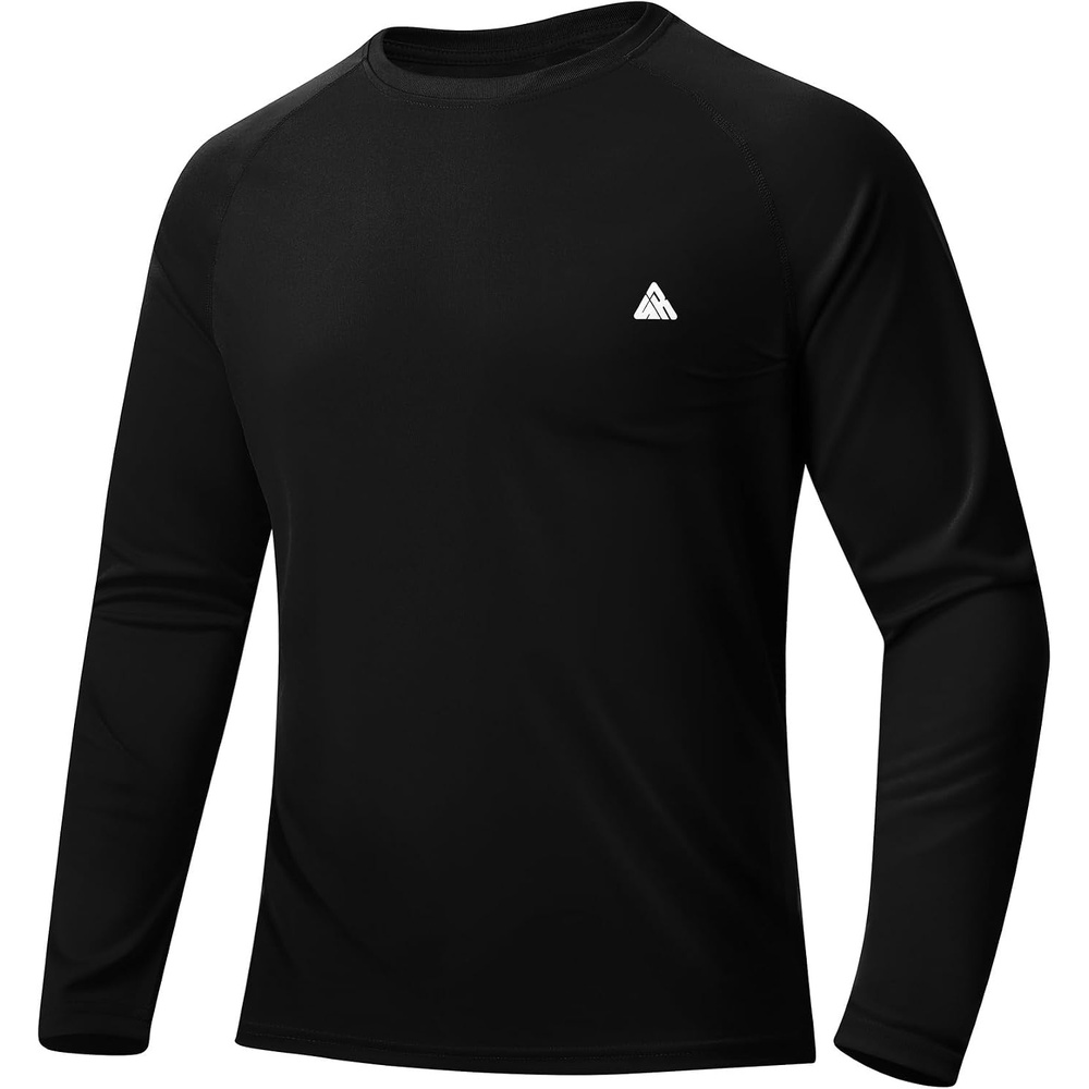image:imageZITY Mens UPF 50 Sun Protection Shirts Long Sleeve Lightweight Rash GuardBlack