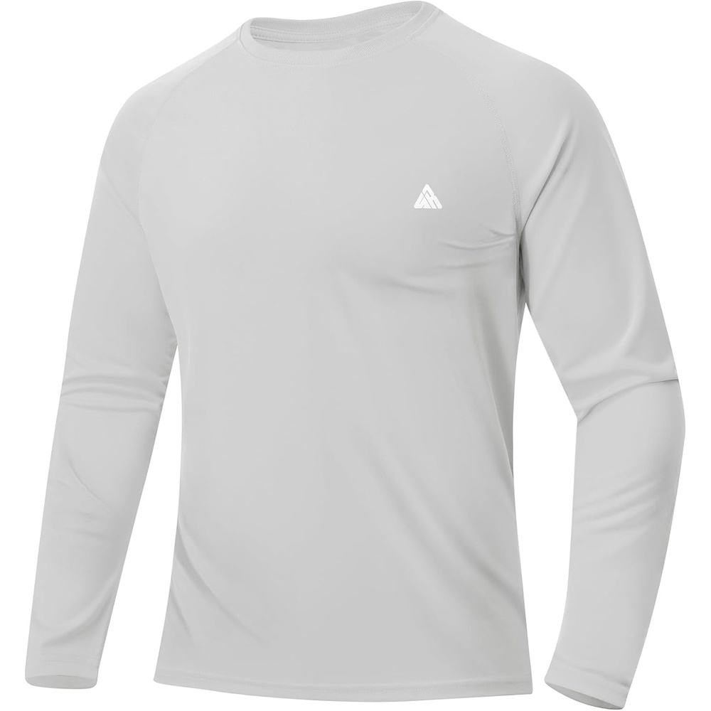 image:imageZITY Mens UPF 50 Sun Protection Shirts Long Sleeve Lightweight Rash GuardLight Grey