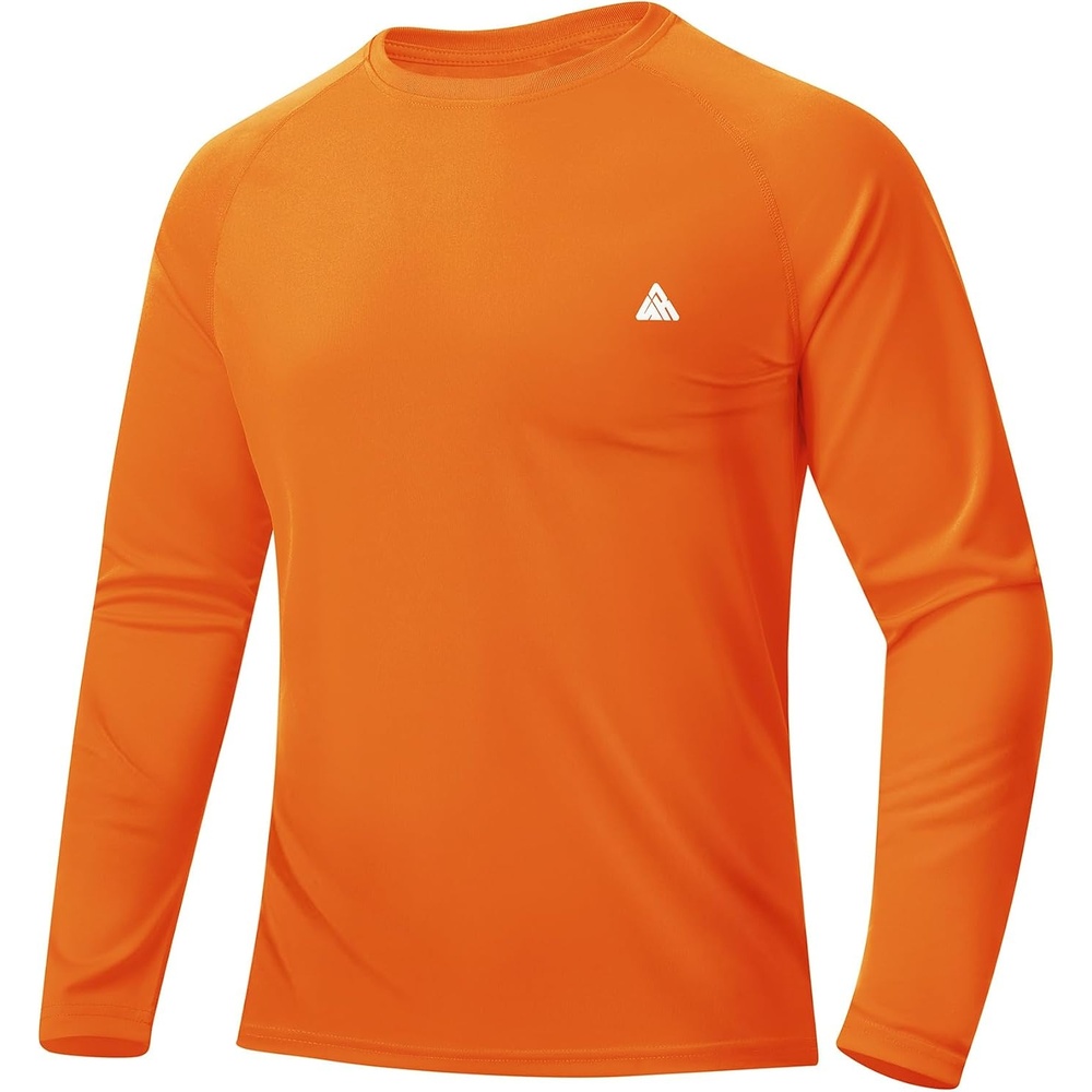 image:imageZITY Mens UPF 50 Sun Protection Shirts Long Sleeve Lightweight Rash GuardOrange