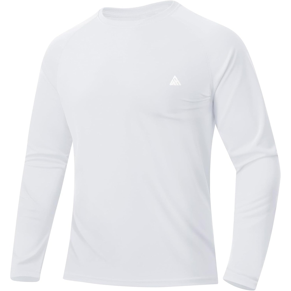 image:imageZITY Mens UPF 50 Sun Protection Shirts Long Sleeve Lightweight Rash GuardWhite