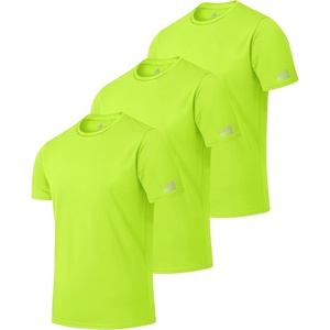 ZITY 3 Pack Men’s Swim Shirt UPF 50+ Rash Guard Short Sleeve Sun Protection T-Shirts Fishing Beach Workout Shirts(Fluorescent Green)