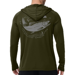 ZITY Fishing Shirts for Men UPF 50+ Long Sleeve Lightweight Hoodie(Army Green)