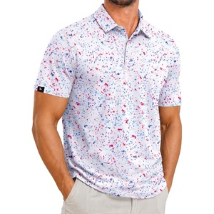 ZITY Men’s Golf Polo Shirts Short Sleeve Print Patterns Moisture Wicking(A Colored Dots)