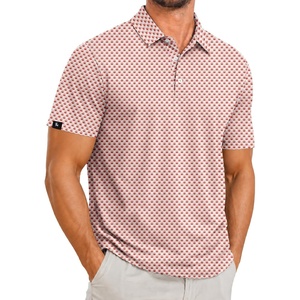 ZITY Men’s Golf Polo Shirts Short Sleeve Print Patterns Moisture Wicking(A Orange Light)