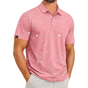 ZITY Men’s Golf Polo Shirts Short Sleeve Print Patterns Moisture Wicking(B Splashed Paint)