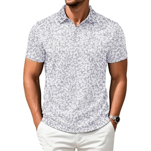 ZITY Mens Golf Shirts Short Sleeve Print Moisture Wicking Polo Shirt(Sand Painting)