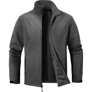 ZITY Men’s Lightweight Softshell Jacket Fleece Lined Waterproof Windbreaker(H-grey)