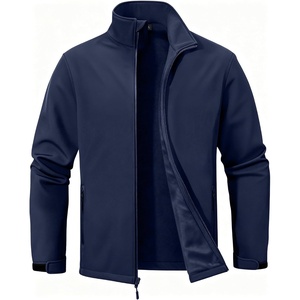 ZITY Men’s Lightweight Softshell Jacket Fleece Lined Waterproof Windbreaker(Navy)
