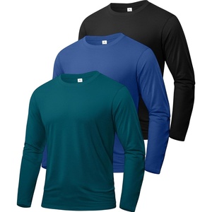 ZITY Mens Long Sleeve Shirts Cotton Comfortable Undershirt for Men(Royalblue/Navy/Dark Teal Blue)