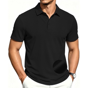 ZITY Mens Polo Shirts Short Sleeve Performance Moisture Wicking Golf Shirt(Black)