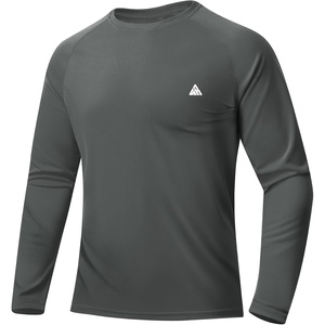 ZITY Mens UPF 50+ Sun Protection Shirts Long Sleeve Lightweight Rash Guard(Dark Grey)