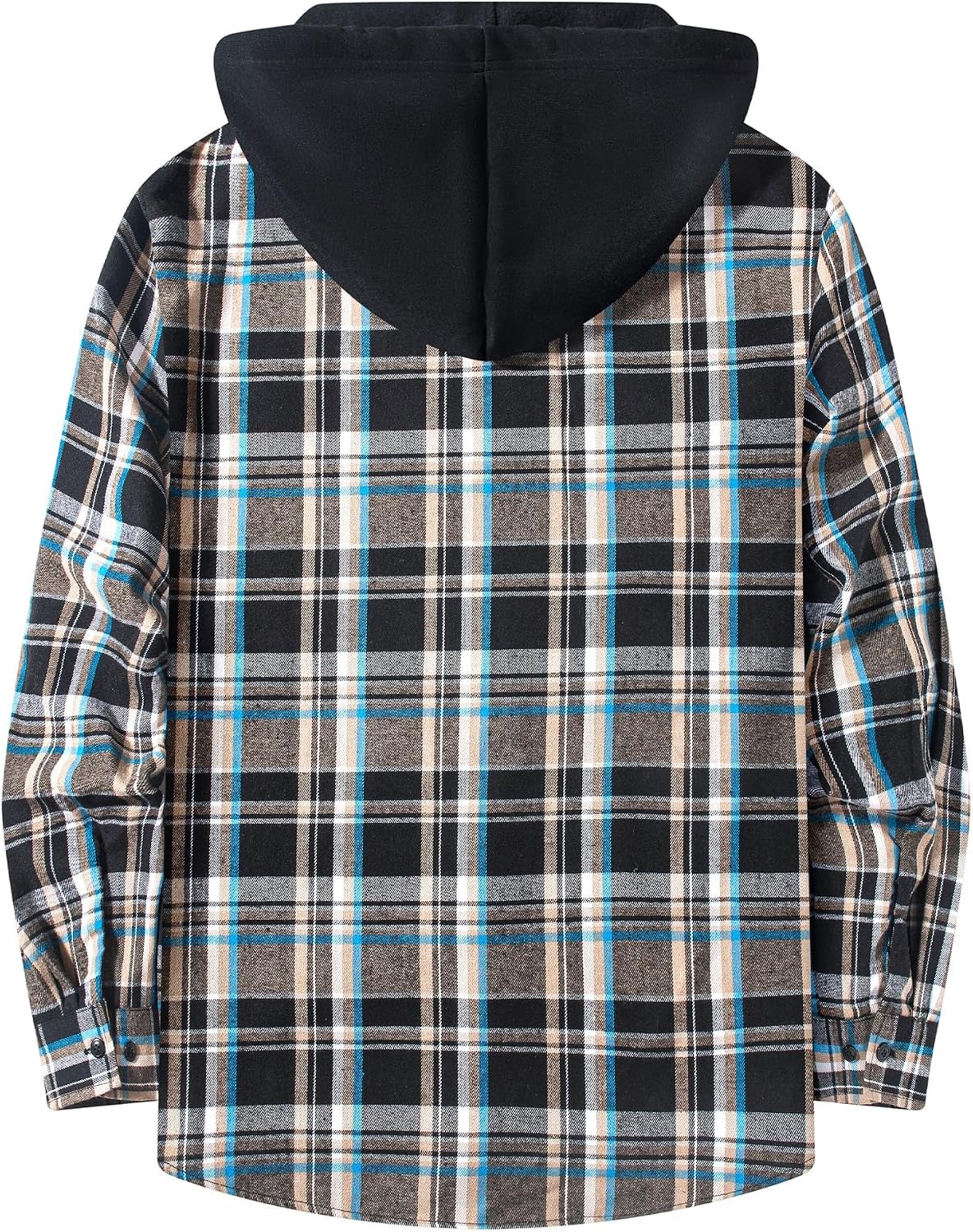 image:imageZITY 3 Pack Mens Flannel Hoodie Shirts Button Down Plaid Shirt Long SleeveDark Blue Beigedark Blue Brownlight Grey Grid