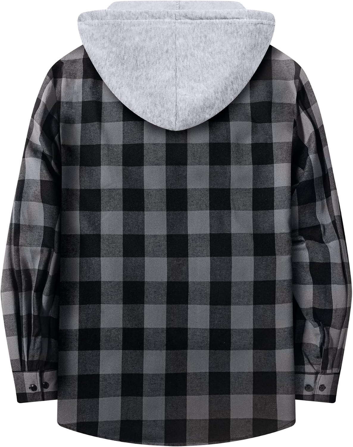 image:imageZITY 3 Pack Mens Flannel Hoodie Shirts Button Down Plaid Shirt Long SleeveDark Graybluered