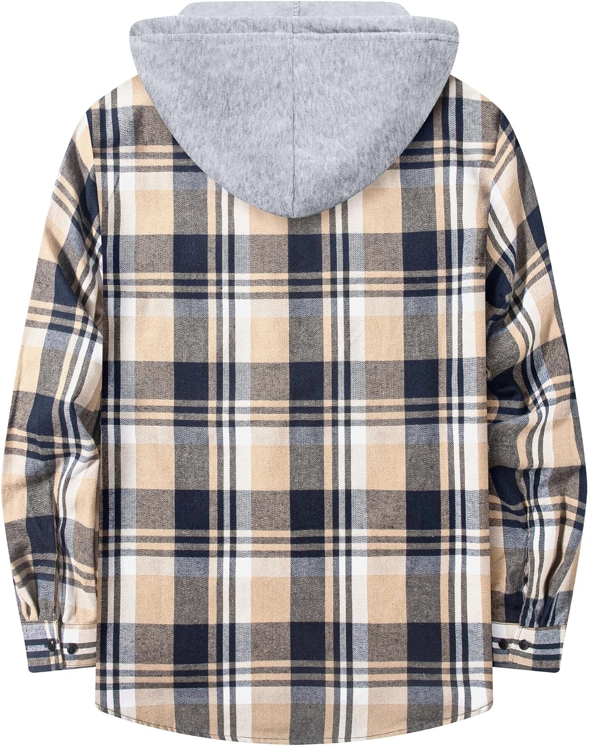 image:imageZITY 3 Pack Mens Flannel Hoodie Shirts Button Down Plaid Shirt Long SleeveDark Graydark Blue Beigenavy Blue