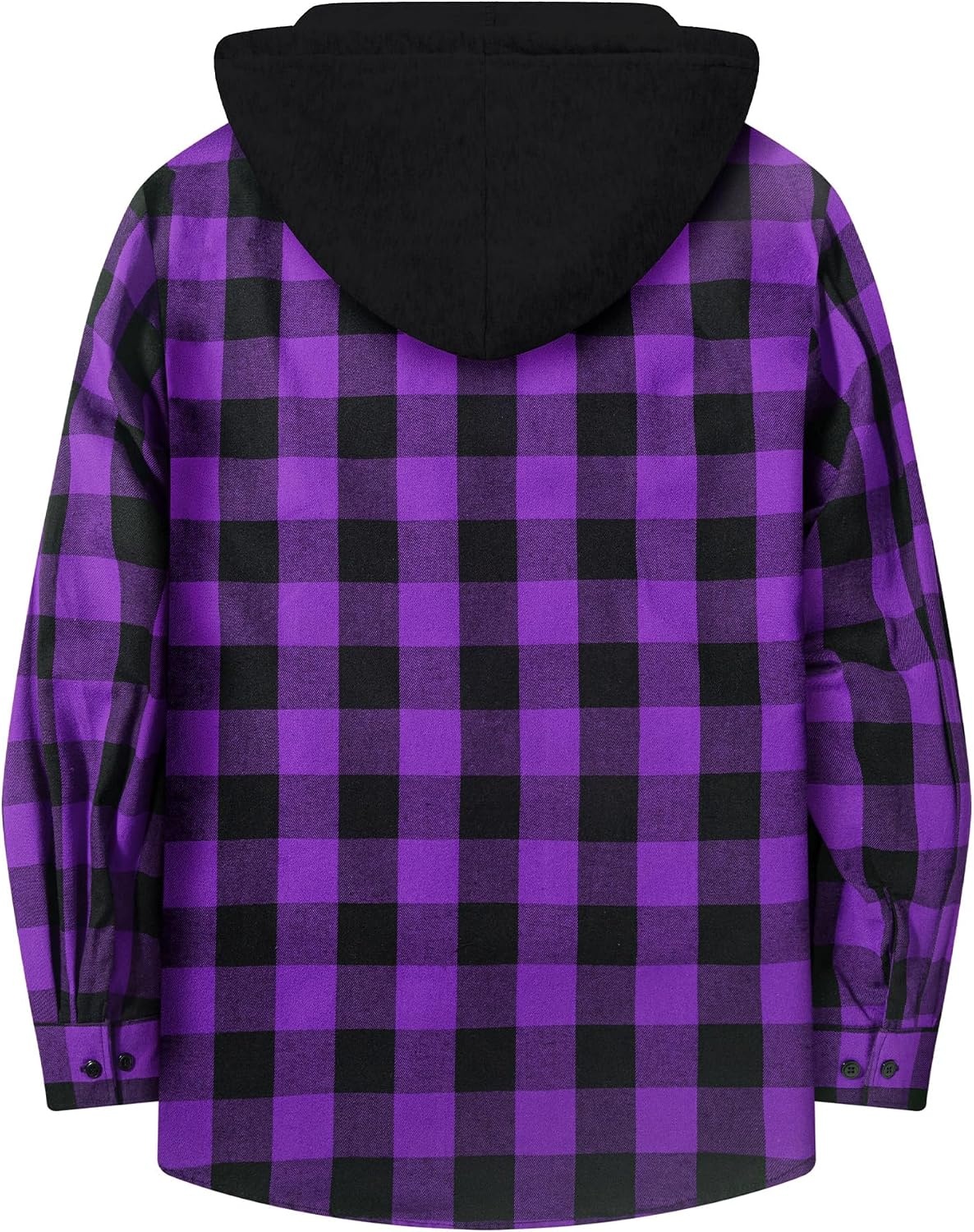image:imageZITY 3 Pack Mens Flannel Hoodie Shirts Button Down Plaid Shirt Long SleeveOrangepurplenavy Blue