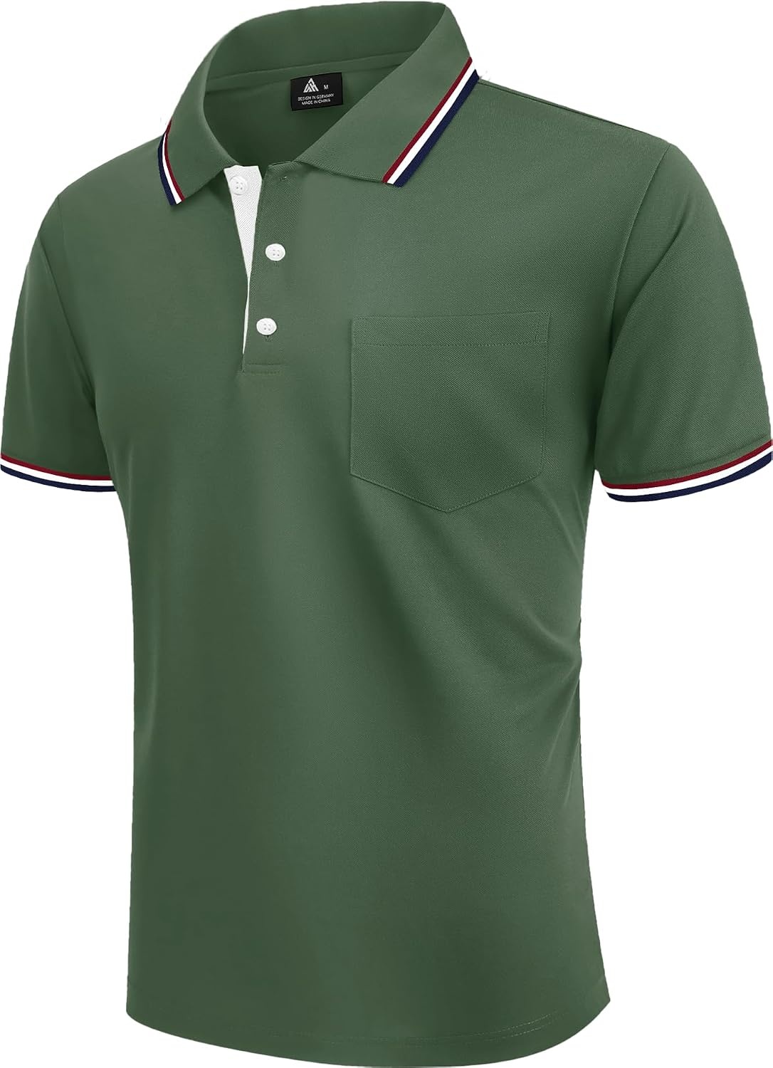 image:imageZITY 5 Pack Men Polo Shirts Short Sleeve Athletic Golf Polos with PocketArmygreen Darkblue Orange Navyblue Black
