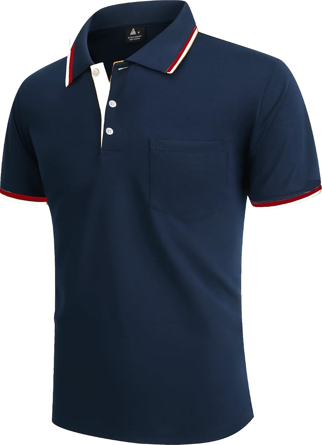 image:imageZITY 5 Pack Men Polo Shirts Short Sleeve Athletic Golf Polos with PocketNavy Moonblue White Winered Darkgrey