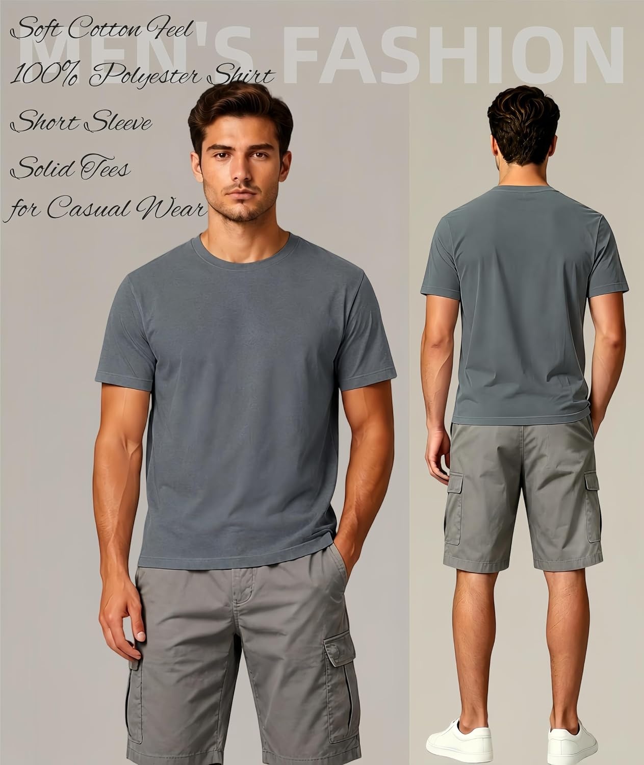 image:imageZITY 5 Pack Mens TShirts Crew Neck Plain Basic T Shirts for Men Short Sleeve Soft Casual Shirts Summer TeesBlack Dark Grey Navy White Haze Blue