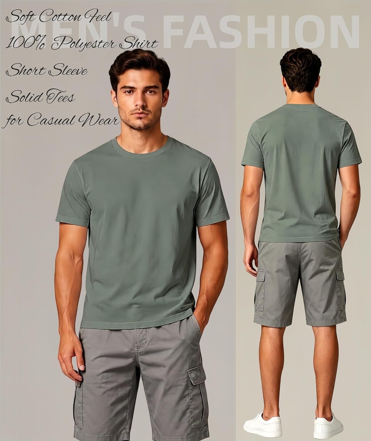 image:imageZITY 5 Pack Mens TShirts Crew Neck Plain Basic T Shirts for Men Short Sleeve Soft Casual Shirts Summer TeesBlack Light Grey Navy Dark Grey Grey Green