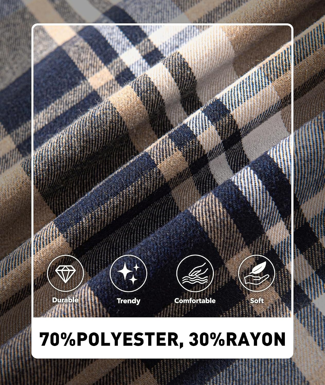image:imageZITY Beauty 5 Pack Mens Flannel Button Down Shirts Long Sleeve Plaid Hooded Shirts for Men Casual Stylish5 Packz07