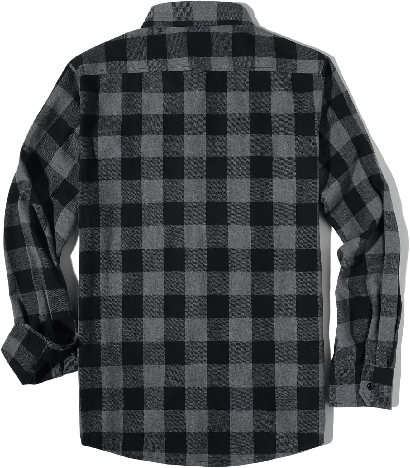 image:imageZITY Mens Flannel Shirt Long Sleeve Plaid Shirt with Pocket ShirtsOne Dark Grey