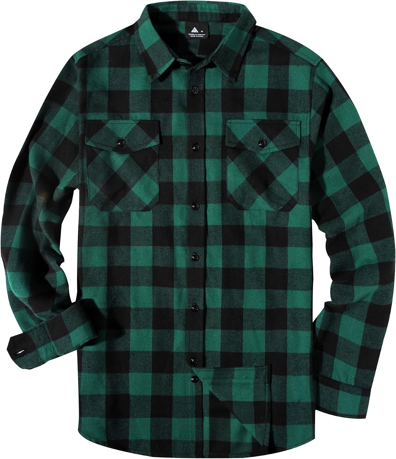 image:imageZITY Mens Flannel Shirt Long Sleeve Plaid Shirt with Pocket ShirtsOne Green