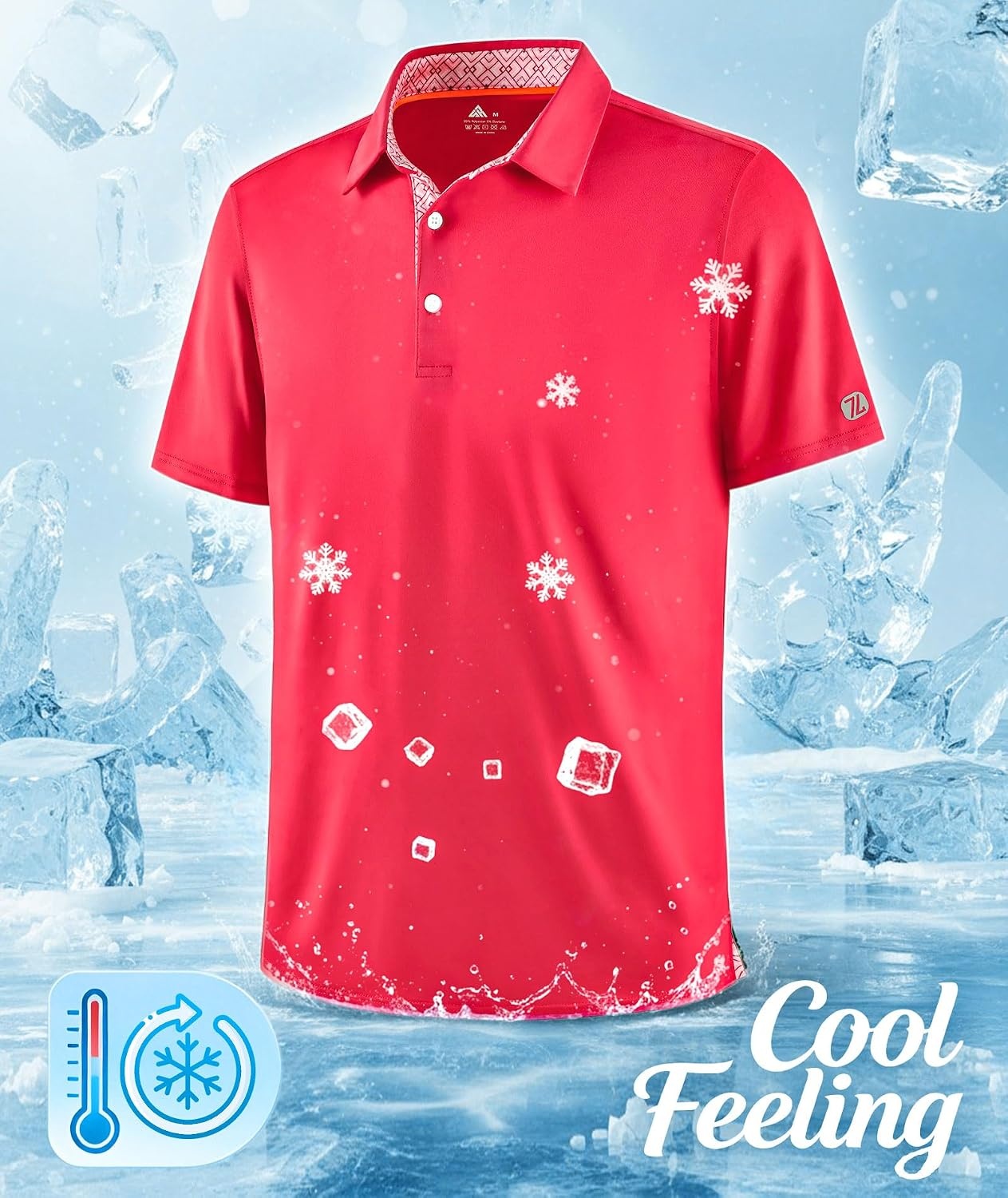 image:imageZITY Mens Golf Shirt Short Sleeve Moisture Wicking Polo Shirts for MenCranberry Red