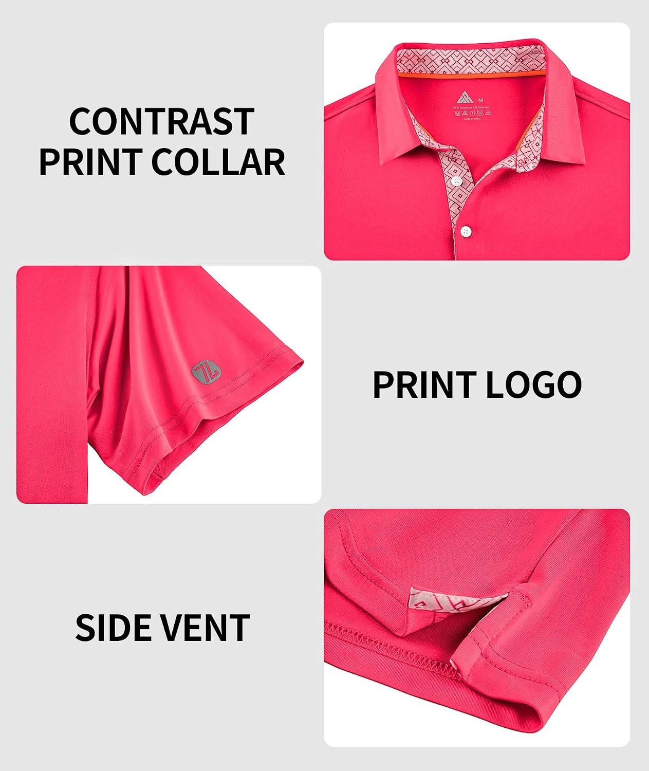image:imageZITY Mens Golf Shirt Short Sleeve Moisture Wicking Polo Shirts for MenCranberry Red