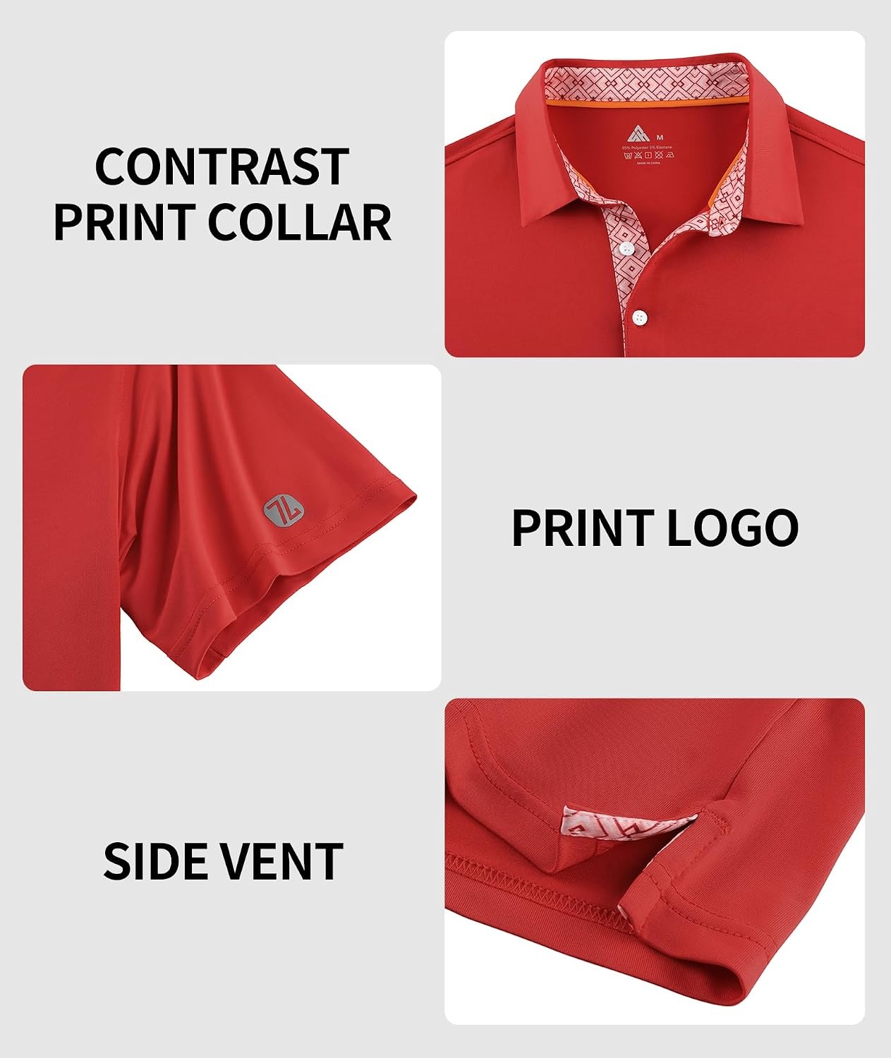 image:imageZITY Mens Golf Shirt Short Sleeve Moisture Wicking Polo Shirts for MenCranberry Red