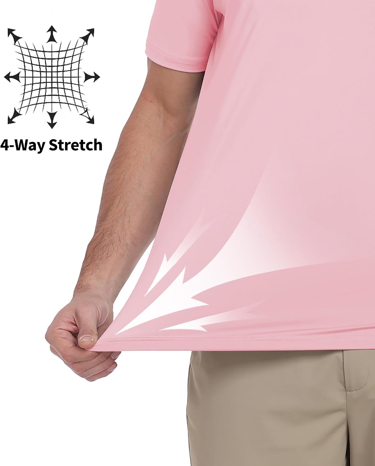 image:imageZITY Mens Golf Shirt Short Sleeve Moisture Wicking Polo Shirts for MenPink