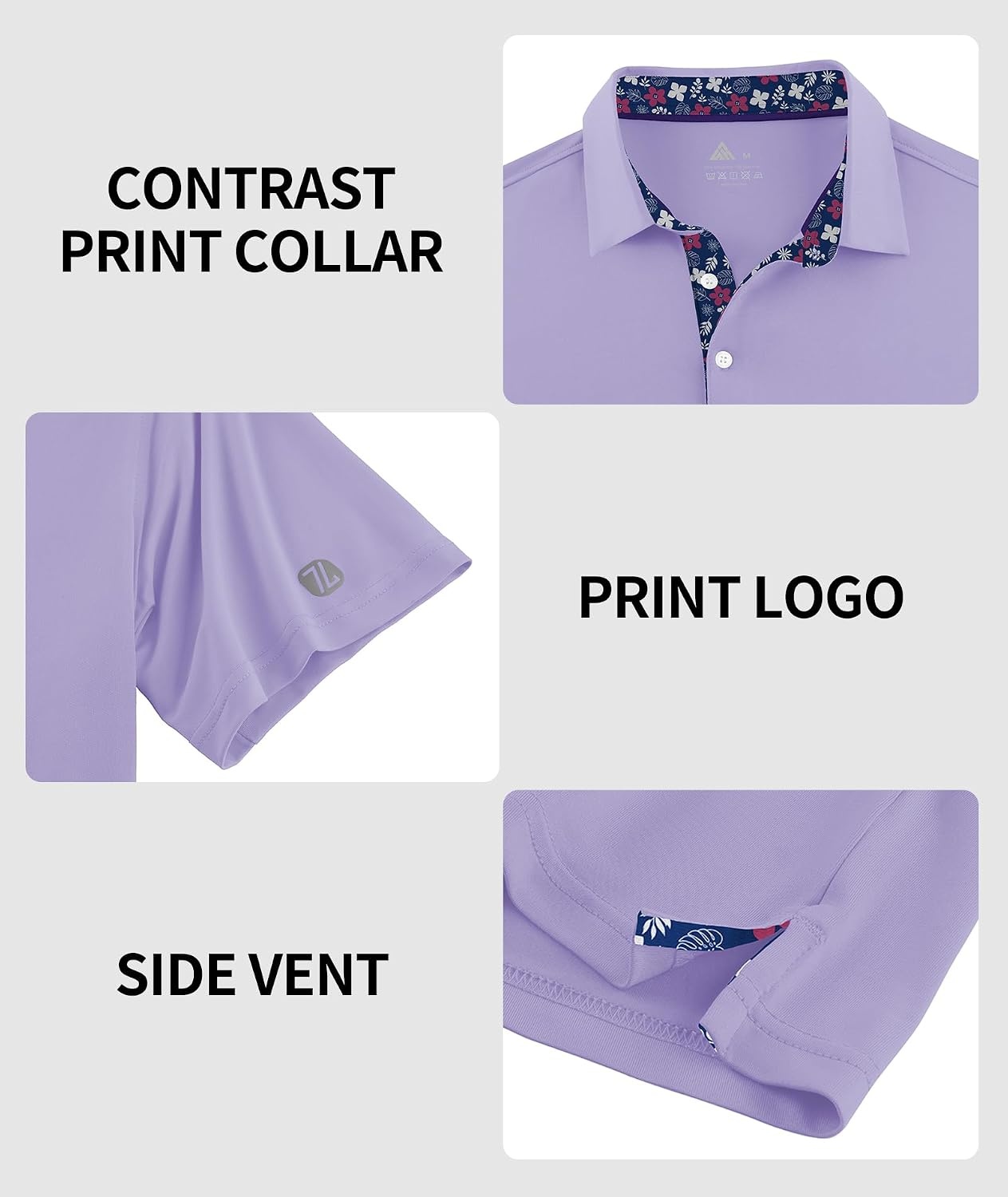 image:imageZITY Mens Golf Shirt Short Sleeve Moisture Wicking Polo Shirts for MenPurple