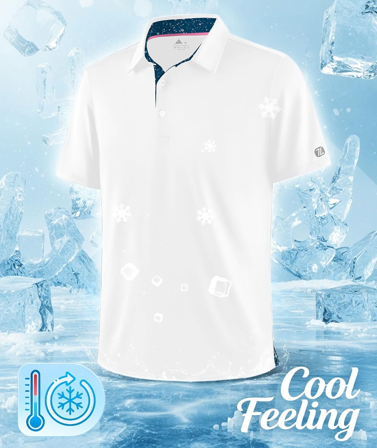 image:imageZITY Mens Golf Shirt Short Sleeve Moisture Wicking Polo Shirts for MenWhite