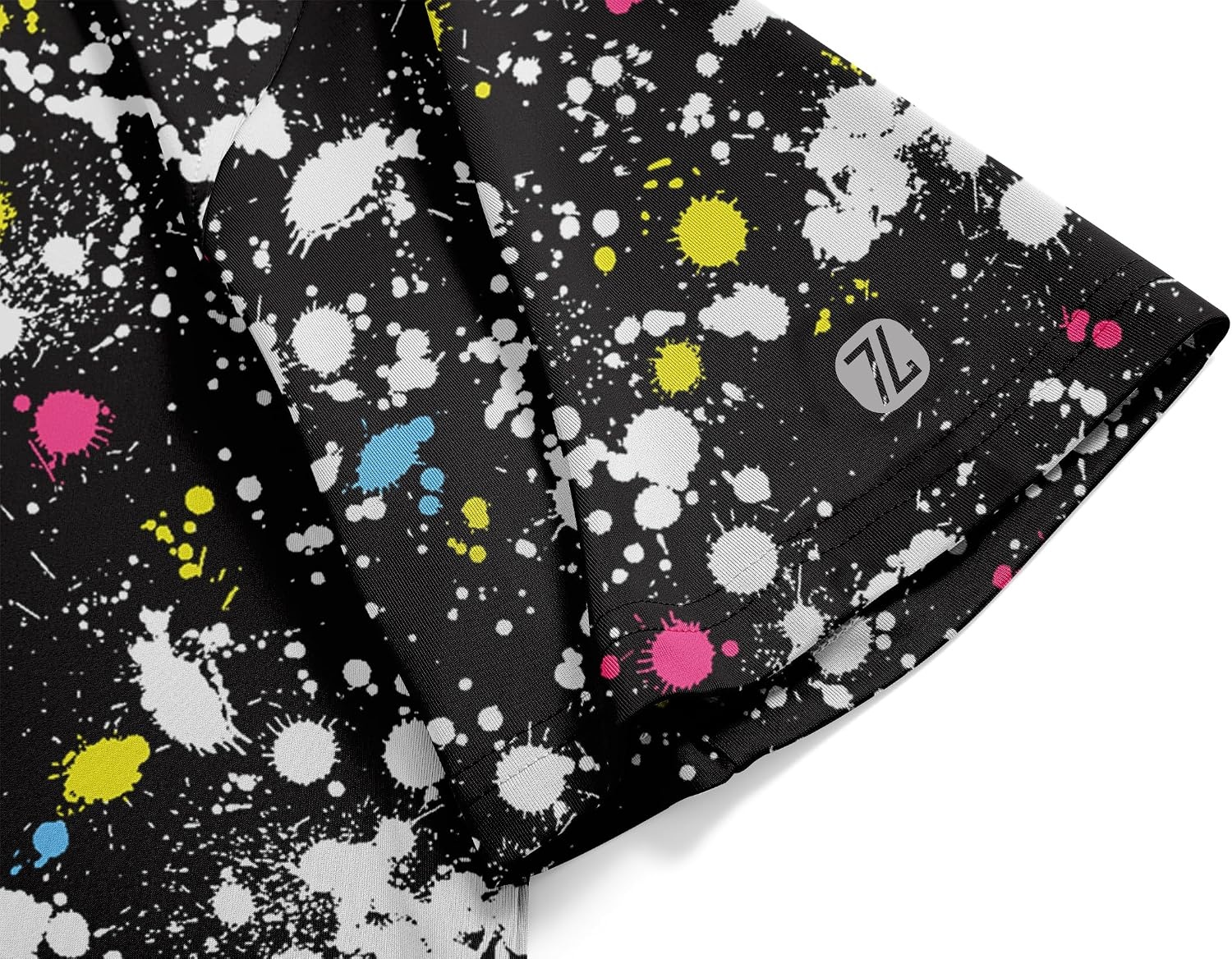 image:imageZITY Mens Golf Shirts Short Sleeve Print Moisture Wicking Polo ShirtBlack Splatter