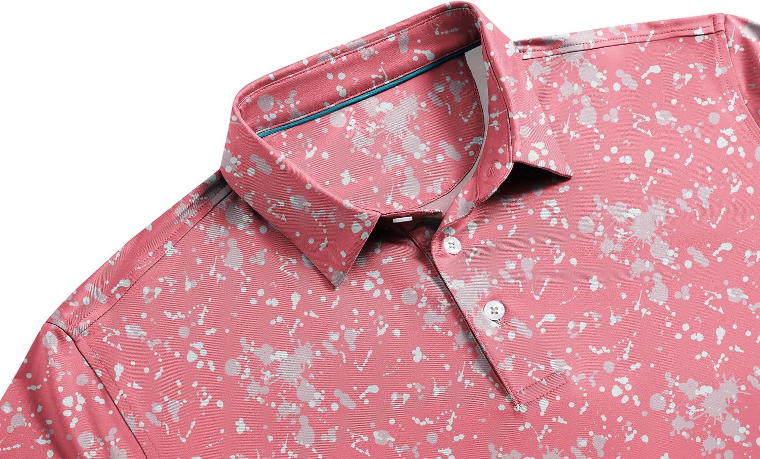 image:imageZITY Mens Golf Shirts Short Sleeve Print Moisture Wicking Polo ShirtPink Splash