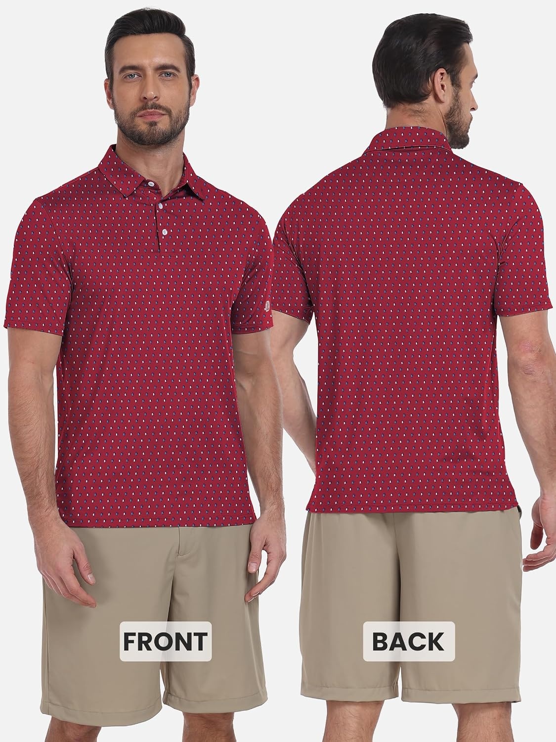 image:imageZITY Mens Golf Shirts Short Sleeve Print Moisture Wicking Polo ShirtRed Parrot