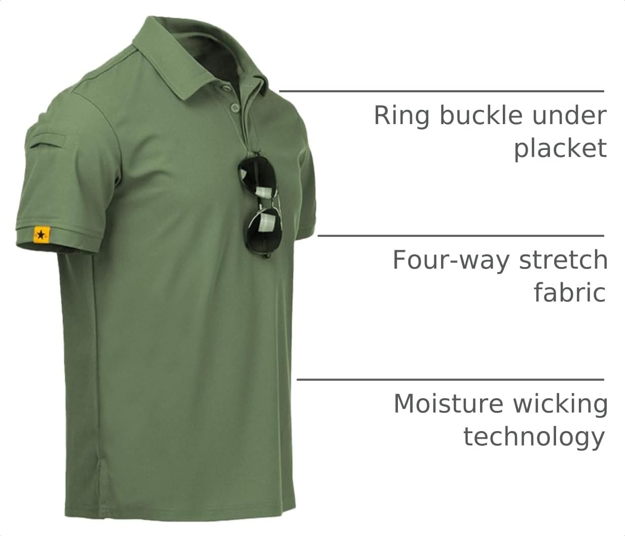 image:imageZITY Mens Polo Shirt Short Sleeve Moisture Wicking Athletic Golf PolosGreen