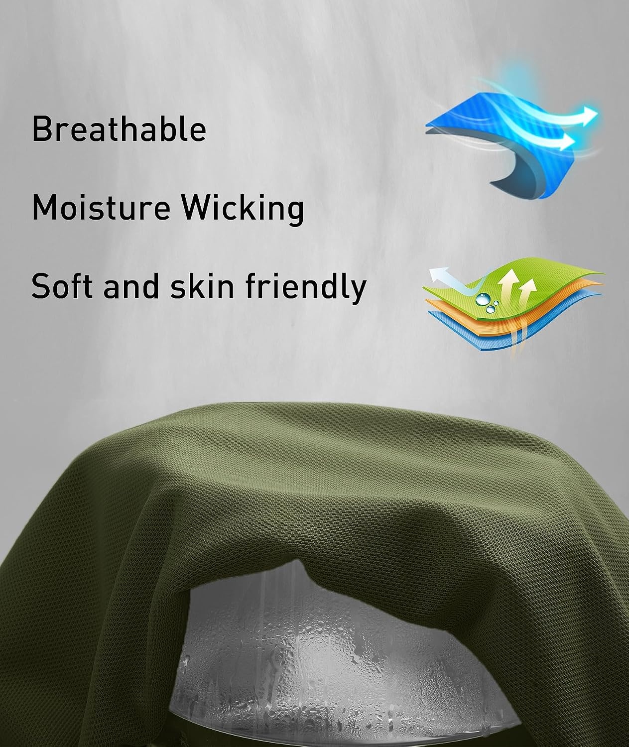 image:imageZITY Mens Polo Shirt Short Sleeve Moisture Wicking Athletic Golf PolosOlive Green