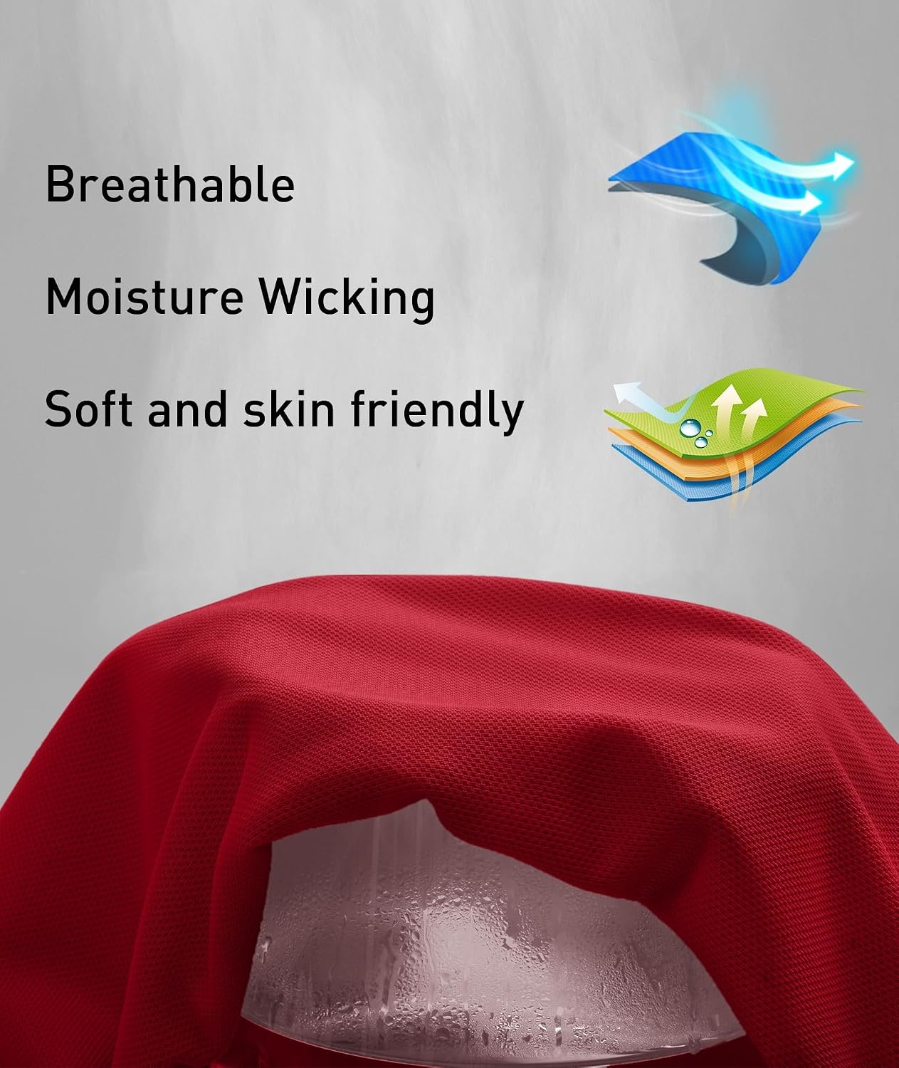 image:imageZITY Mens Polo Shirt Short Sleeve Moisture Wicking Athletic Golf PolosRed