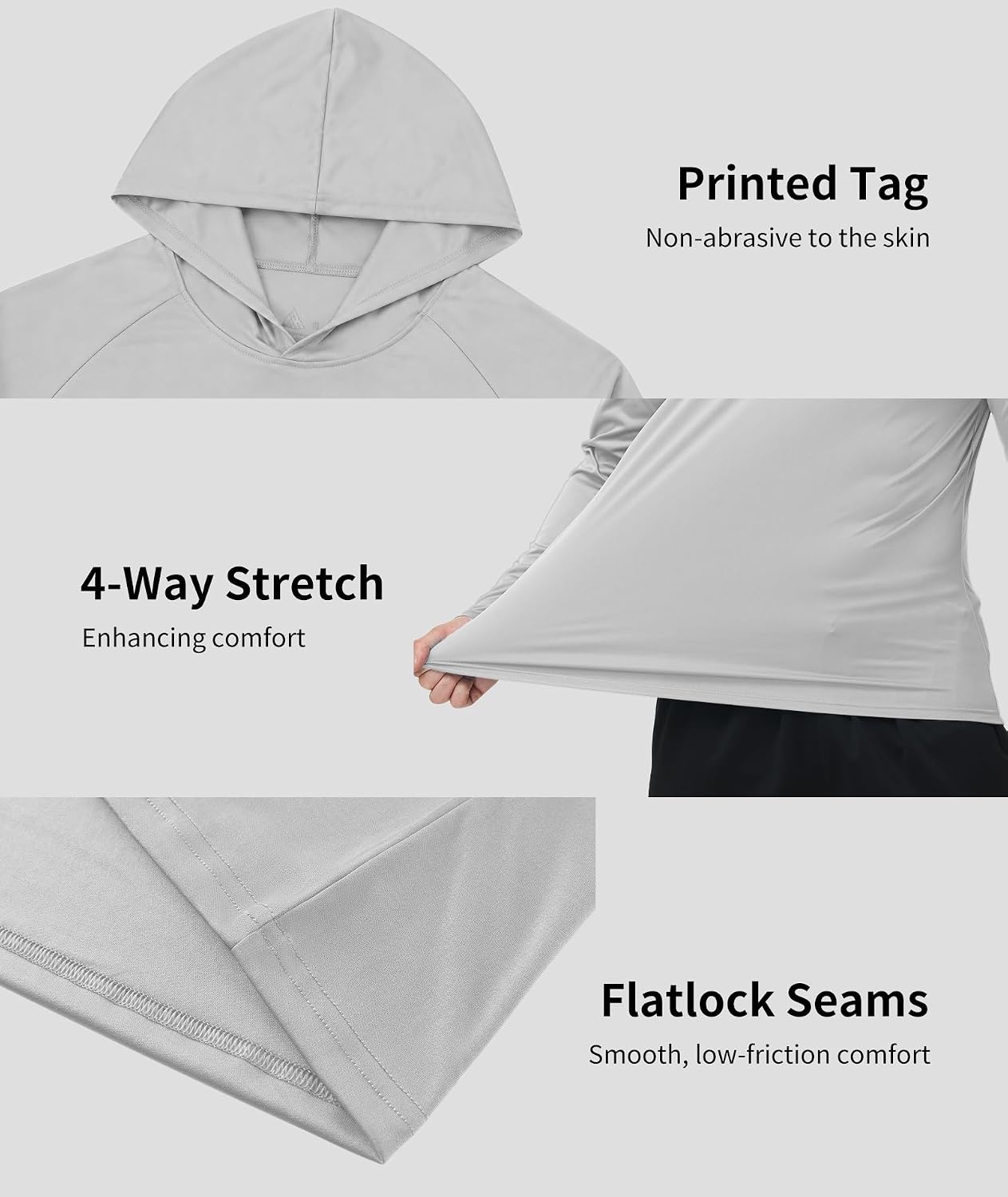 image:imageZITY Mens Sun Hoodie Shirts UPF 50 Fishing Hiking Shirts7 Packblack Red Dark Grey Dark Blue Navy Blue Army Green Light Grey