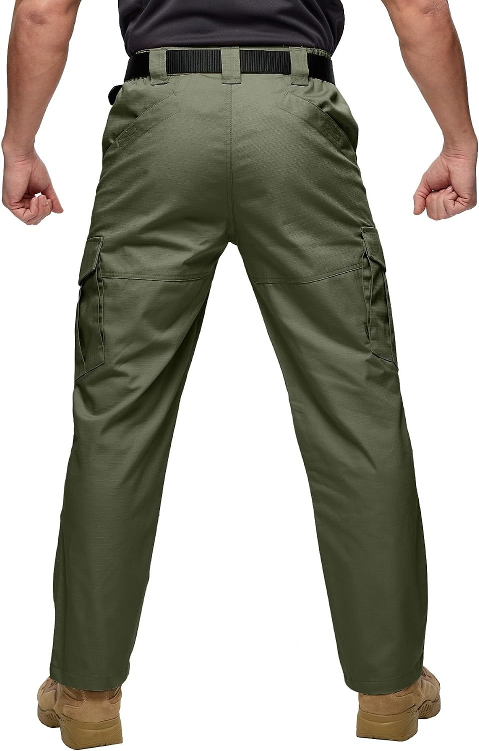 image:imageZITY Mens Tactical Work Cargo Pants Ripstop Water Resistant 9 PocketMilitary Green