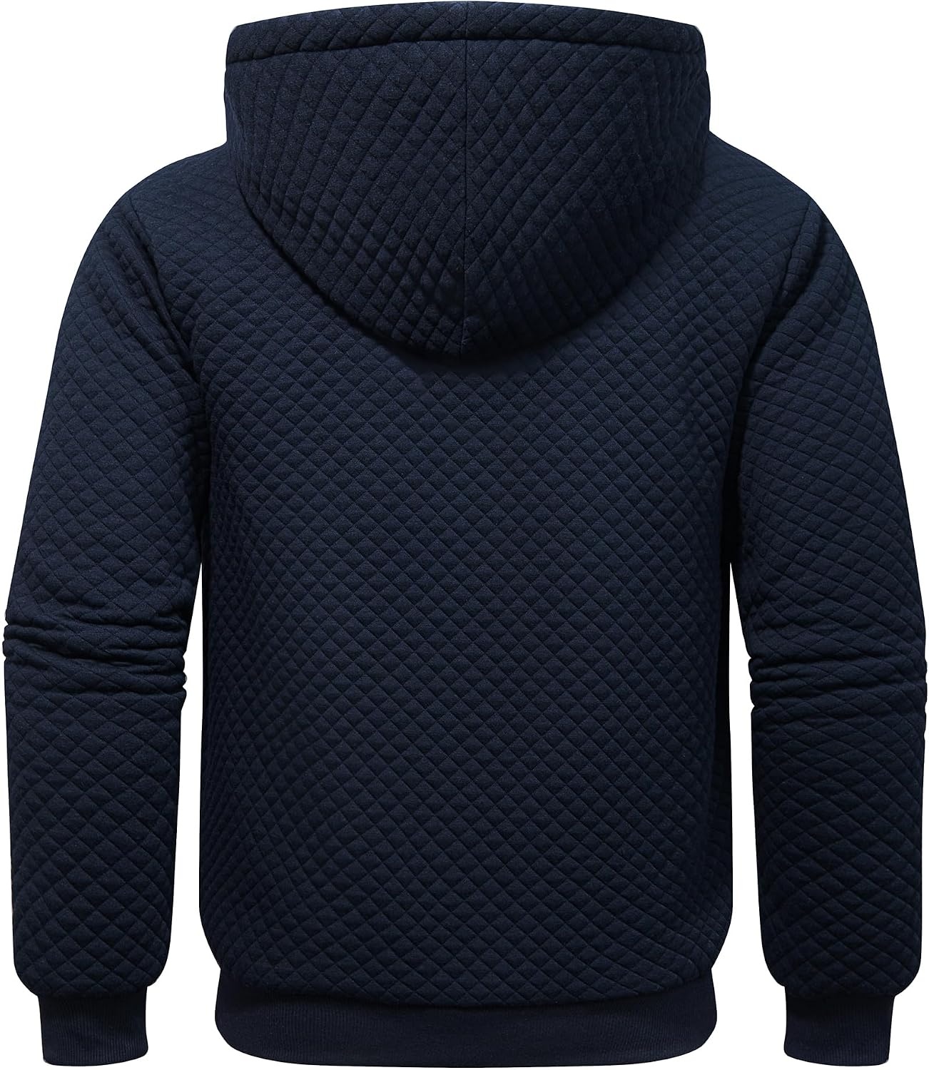 image:imageZITY Mens Zip Up Hoodie Fleece Sherpa Lined Jacket Waffle Knit SweatshirtDark Navy