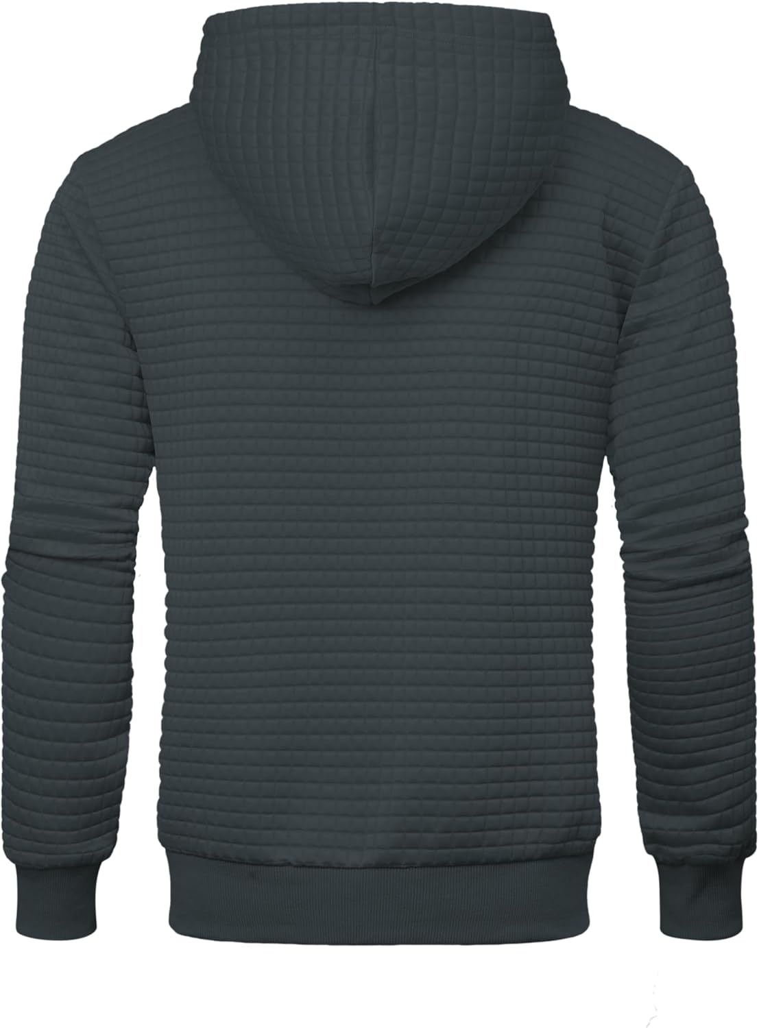 image:imageZITY Mens Zip Up Hoodie Fleece Sherpa Lined Jacket Waffle Knit SweatshirtPlaid Dark Grey