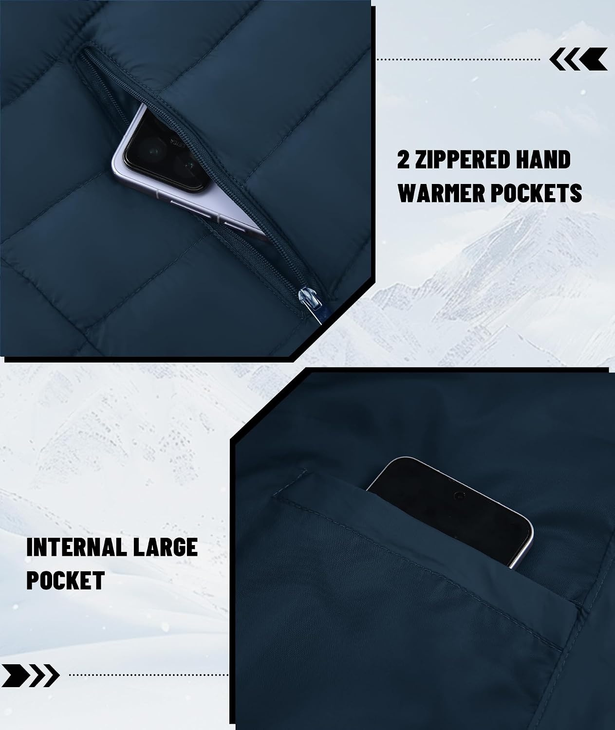 image:imageZITY Puffer Jacket Men Lightweight Winter Coat Hooded Puffy Warm JacketDark Blue