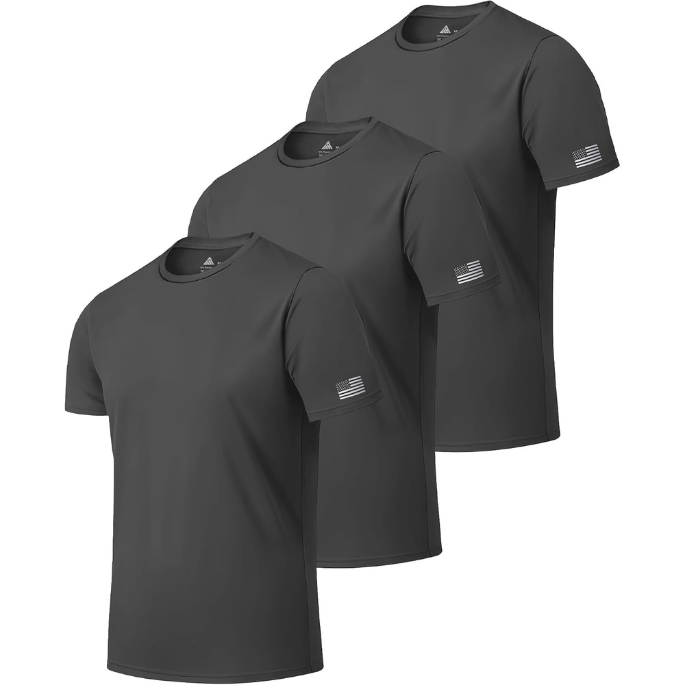 image:imageZITY 3 Pack Mens Swim Shirt UPF 50 Rash Guard Short Sleeve Sun Protection TShirts Fishing Beach Workout ShirtsDark Grey