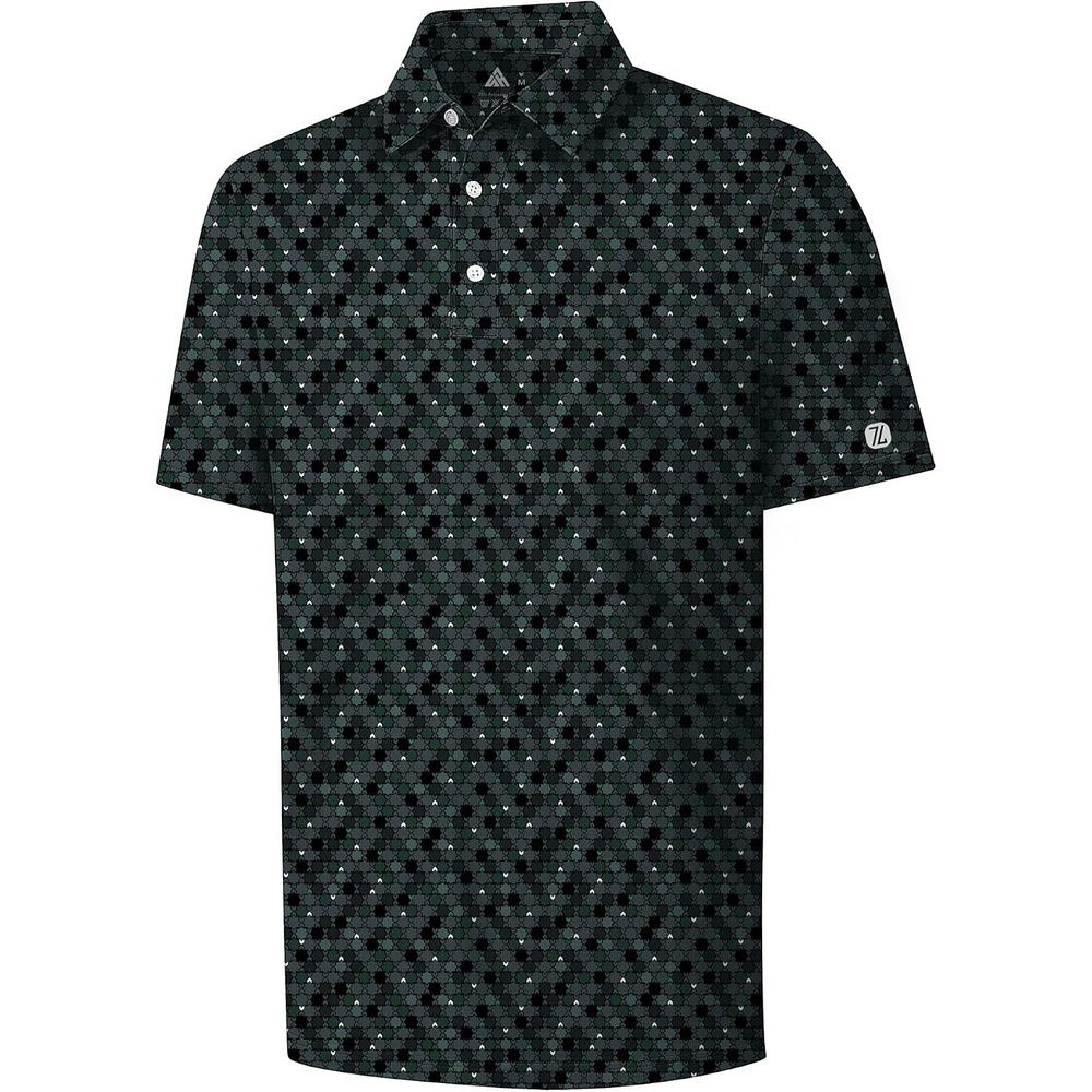 image:imageZITY Mens Golf Shirts Short Sleeve Print Moisture Wicking Polo ShirtDark Green Octagram