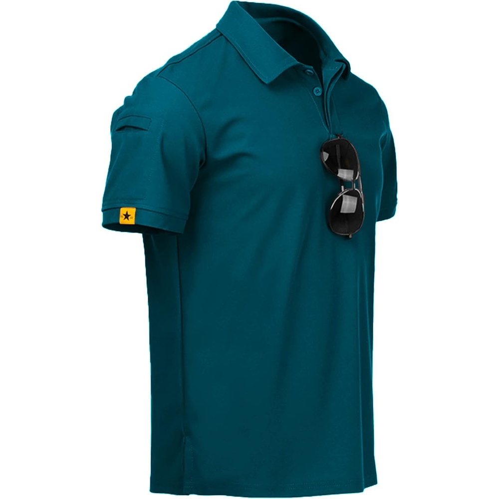 image:imageZITY Mens Polo Shirt Short Sleeve Moisture Wicking Athletic Golf PolosDark Teal Blue