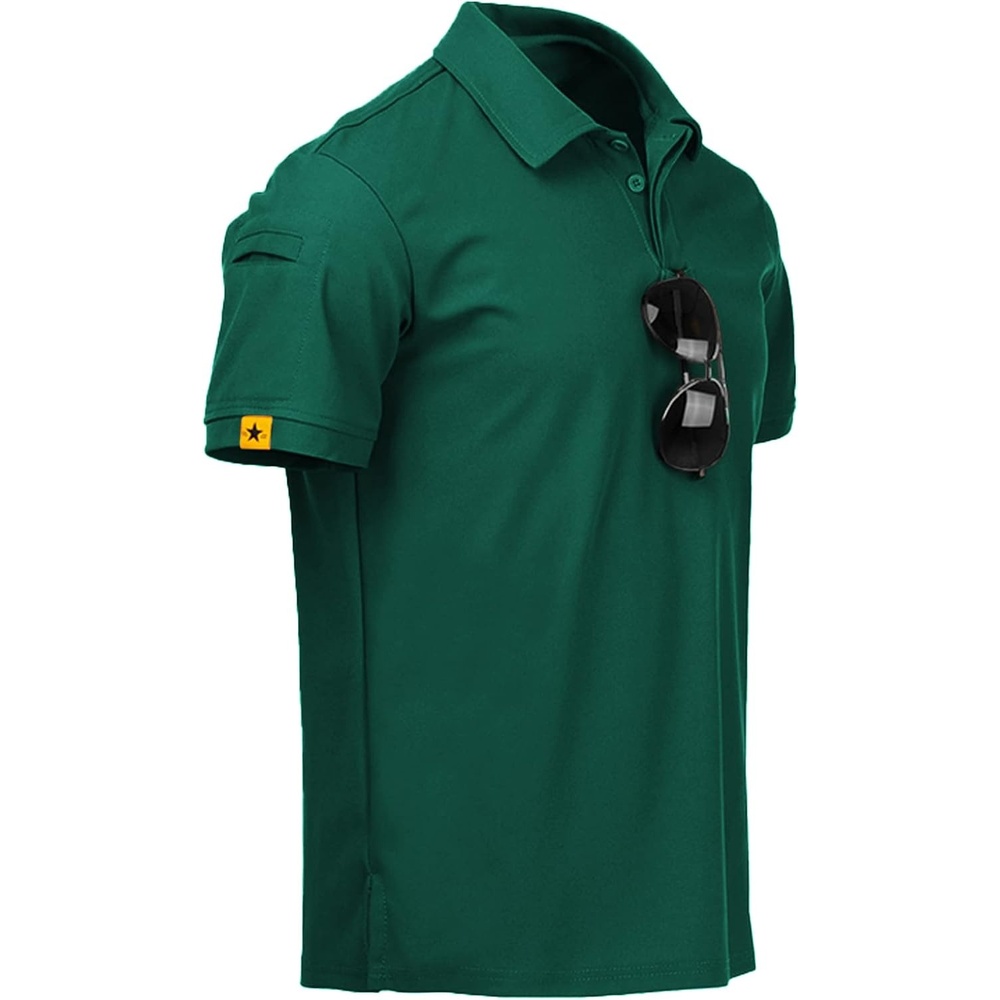 image:imageZITY Mens Polo Shirt Short Sleeve Moisture Wicking Athletic Golf PolosForest Green