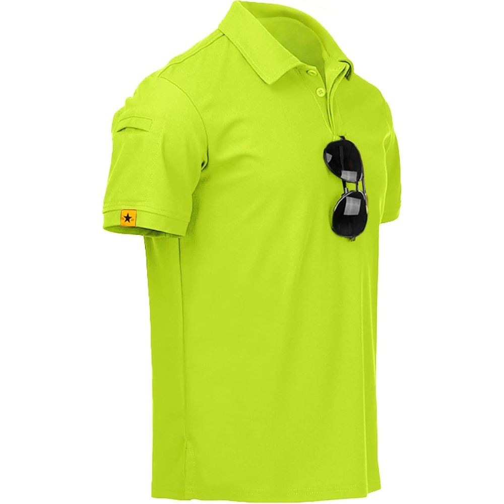 image:imageZITY Mens Polo Shirt Short Sleeve Moisture Wicking Athletic Golf PolosLemon Green