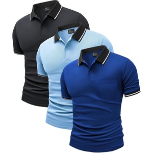 ZITY 3 Pack Men Polo Shirts Short Sleeve Athletic Golf Polos with Pocket(Grey Moonblue Blue)