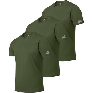 ZITY 3 Pack Men’s Swim Shirt UPF 50+ Rash Guard Short Sleeve Sun Protection T-Shirts Fishing Beach Workout Shirts(Army Green)